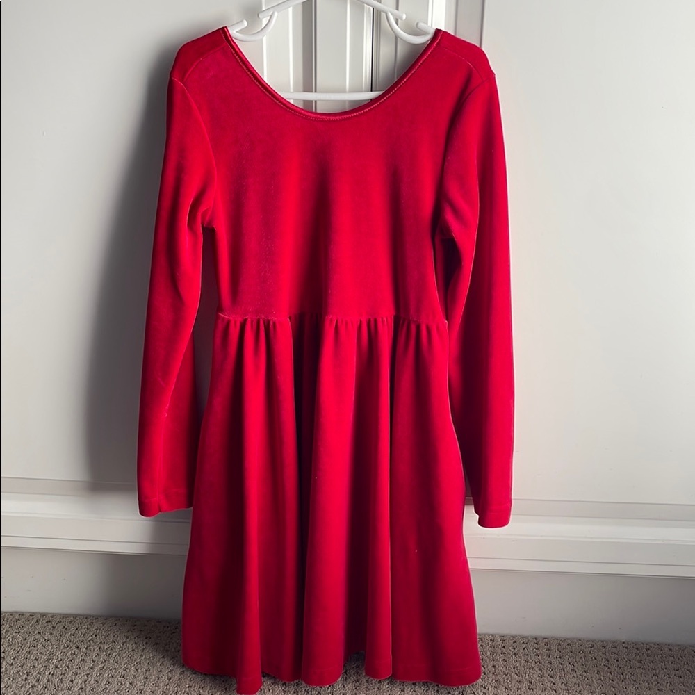 Hanna Anderson red velvet girls dress size 6-7